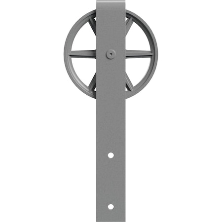 Ekena Millwork Premium Wagon Wheel Roller Hanger w/ Bolts for Barn Door for 1 3/4" Doors, Flint Gray GB60014RWFG